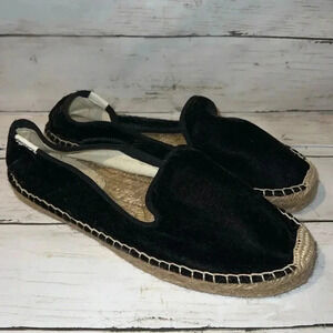 Soludos Black Velour Espadrilles Size 8